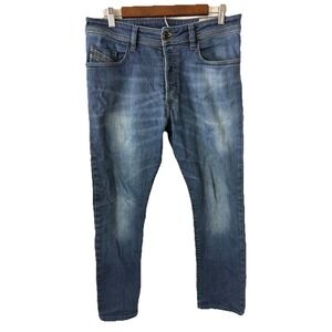 Diesel Jeans Mens Size 32x28 Blue Denim Buster Regular Slim Tapered Stretch